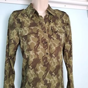 Tommy Hilfiger Camo print Blouse -Sz XS